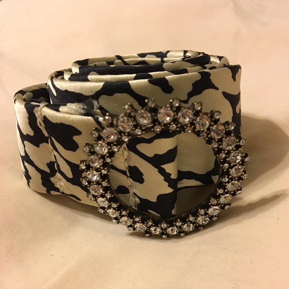 Jcrew Jeweled Silk Belt OS